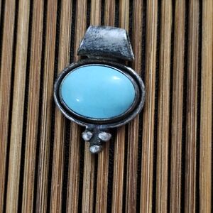 925 Silver Turquoise Slide Pendant (Vintage)